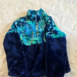 Like new fluffy 3/4 zip girls Lilly Pulitzer large (8-10)